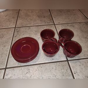 Fiestaware cups and saucers set of 4